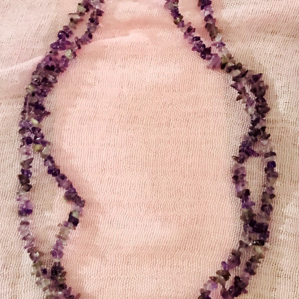 Amethyst Gemstone Chip Necklace - image 7